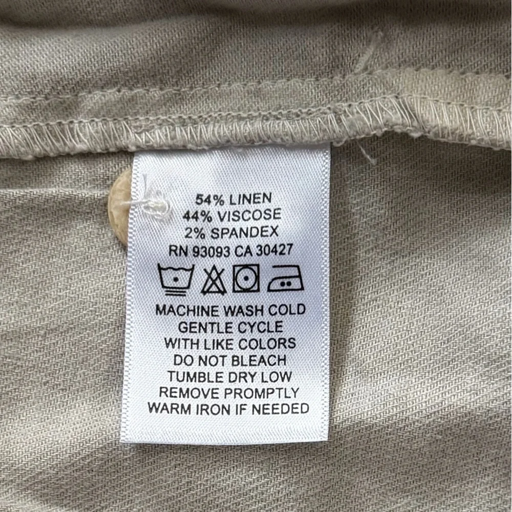 NIC + ZOE Linen Blend Shorts Neutral Beige Pull-On Pockets Casual | Size Medium - Picture 6 of 7